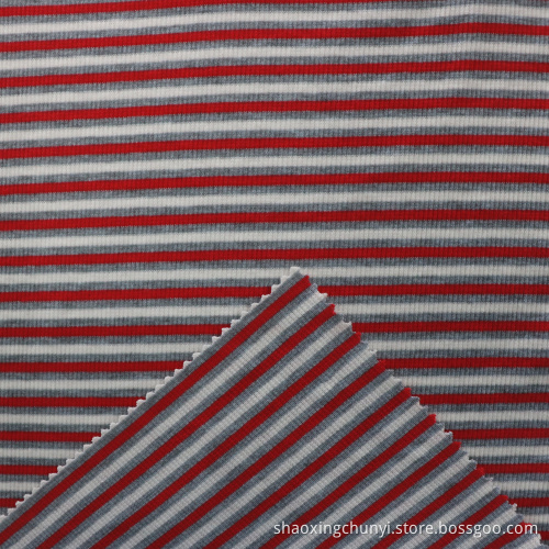 Customized Color Soft And Stretchy Stripe Pattern Yarn Dyed 2x2 Rib Fabrics For Sweater dress/Garment